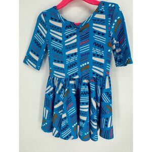 Dotdotsmile Girls Dress Size 2T Blue with Multi Color Lines New with Tags